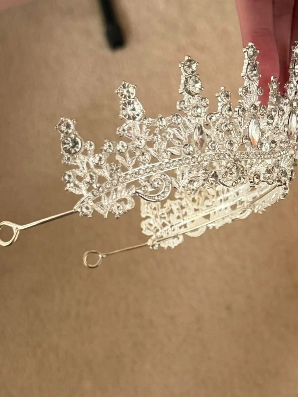 Crystal Bridal Tiara Crown in Silver